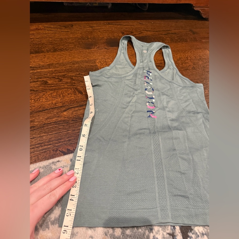 Lululemon x Peleton Swiftly Tech Racerback Tank Teal Size 6 Like new condition - Picture 4 of 7